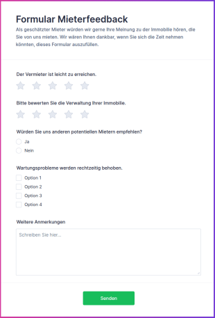 Formular Mieterfeedback