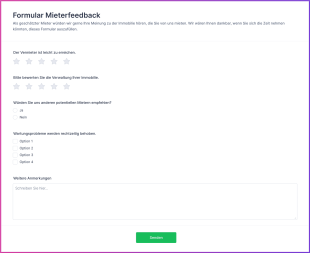 Formular Mieterfeedback Form Template