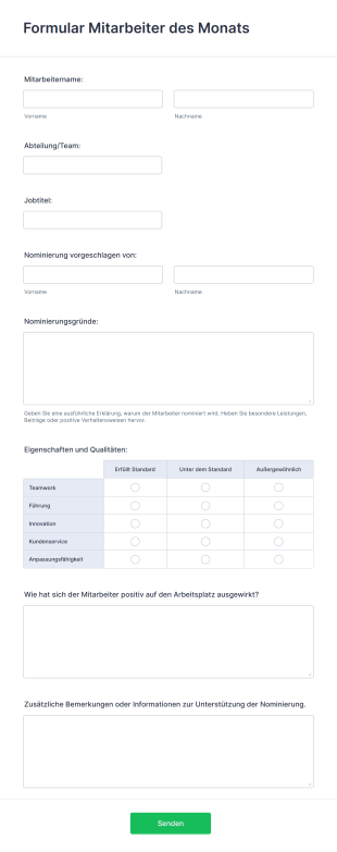 Formular Mitarbeiter Des Monats