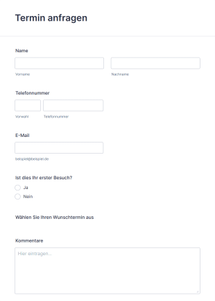 Formular Um Einen Termin Anzufragen