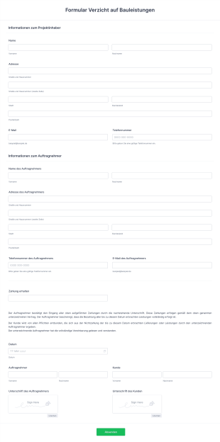 Formular Verzicht Auf Bauleistungen