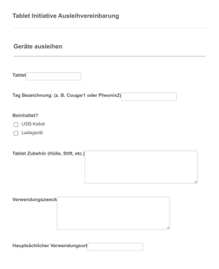 Formular Zum Ausleihen Von Geräten
