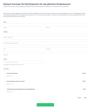 Formular Zum Kauf Von Tickets Form Template