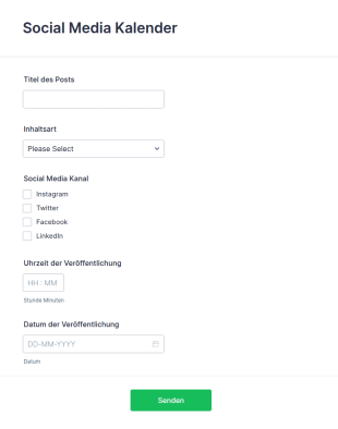 Formular Zur Anforderung Von Social Media Inhalten