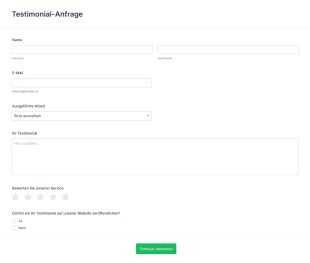 Formular Zur Anfrage Eines Testimonials