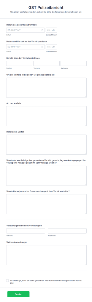 Formular Zur Anzeige Einer Straftat