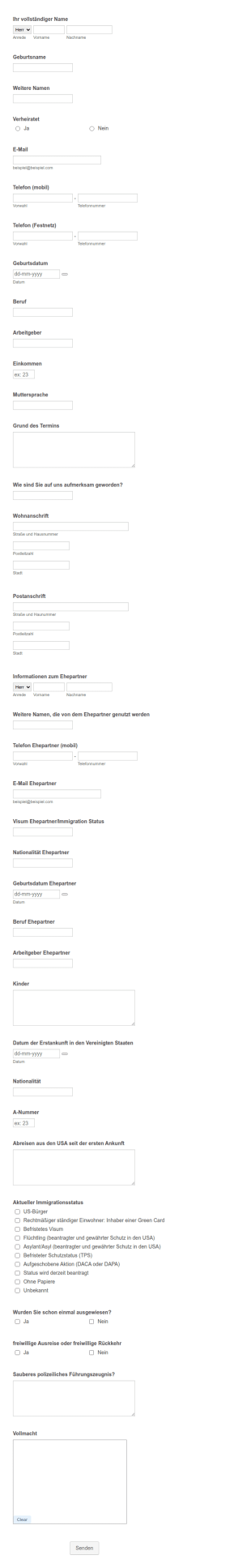 Formular Zur Aufnahme Neuer Mandanten In Der Anwaltskanzlei
