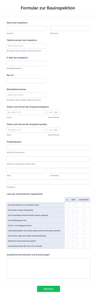 Formular Zur Bauinspektion