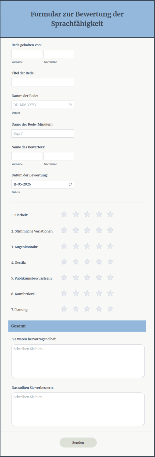 Formular Zur Bewertung Der Sprachfähigkeit