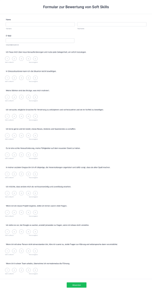 Formular Zur Bewertung Von Soft Skills Form Template