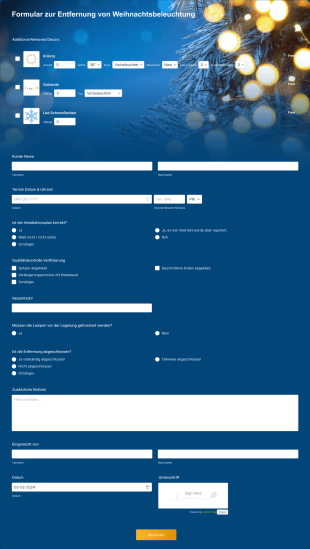 Formular Zur Entfernung Von Weihnachtsbeleuchtung Form Template