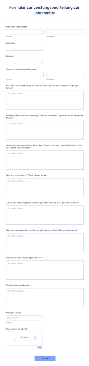 Formular Zur Leistungsbeurteilung Zur Jahresmitte