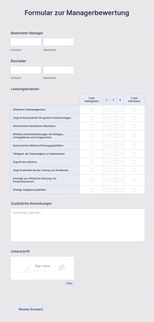 Formular Zur Managerbewertung