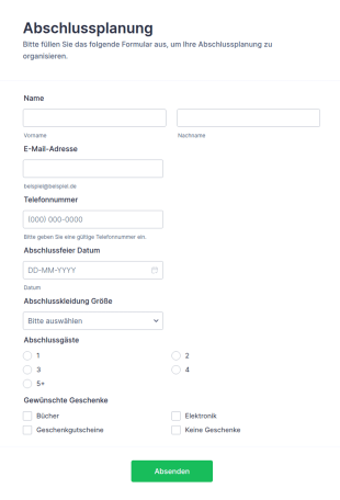 Formular Zur Planung Des Persönlichen Abschlusses
