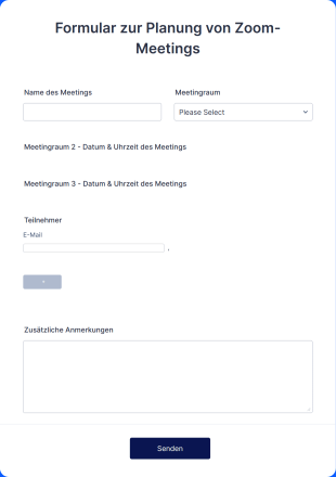 Formular Zur Planung Von Zoom Meetings Form Template