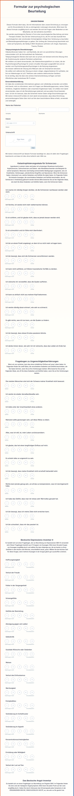 Formular Zur Psychologischen Beurteilung
