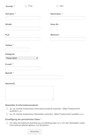 Formular Zur Sammlung Persönlicher Daten