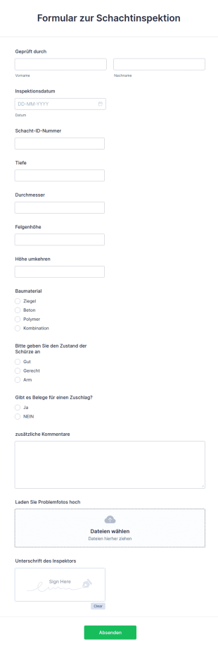 Formular Zur Schachtinspektion