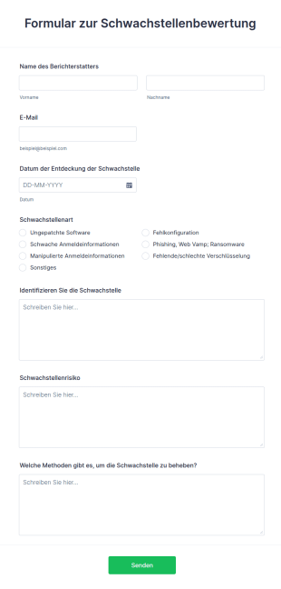 Formular Zur Schwachstellenbewertung