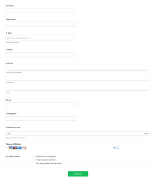 Formulargenerator | Spendenformular Form Template