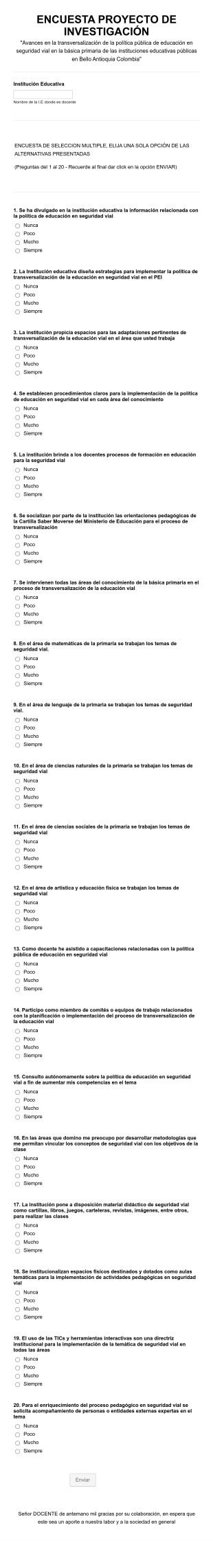 Formulario 2 Encuesta Proyecto De Investigación