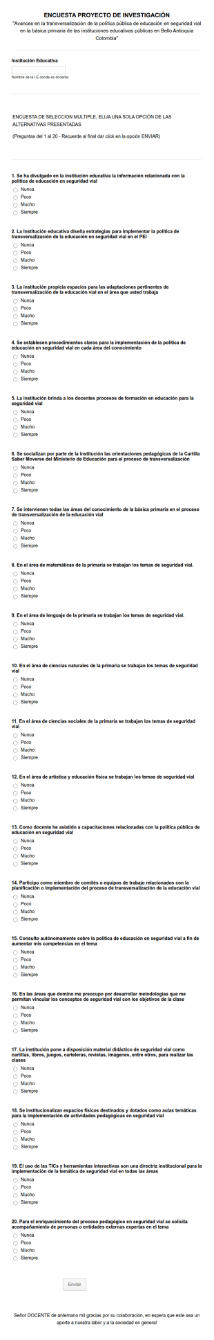 Formulario 2 Encuesta Proyecto De Investigación