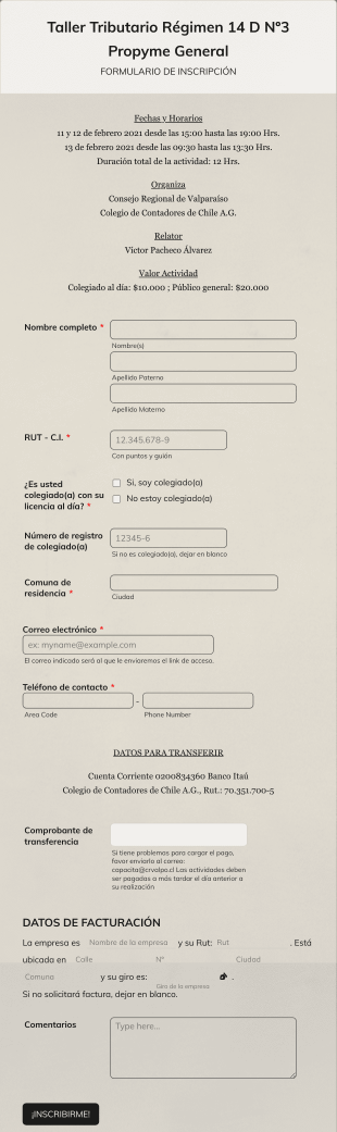 Formulario Capacitación