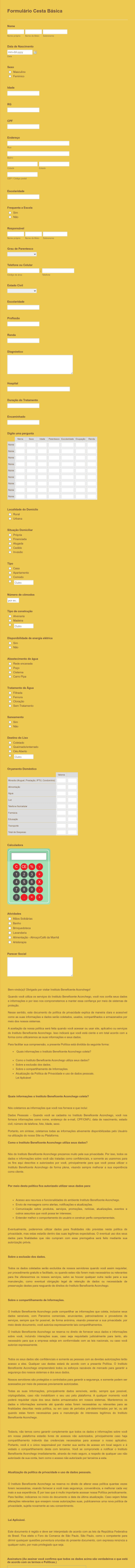 Formulário Cesta Básica Form Template