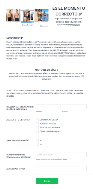 Formulario Clientes Herbalife @angeloymari