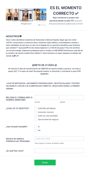 Formulario Clientes Herbalife @angeloymari
