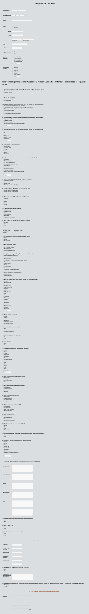 Formulario Consultoria Milton Sanches Form Template