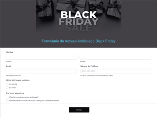 Formulario De Acceso Anticipado Black Friday Form Template