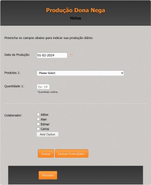 Formulário De Acompanhamento De Produção De Produtos Form Template