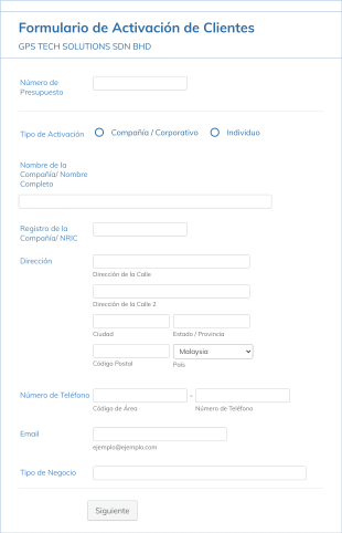 Formulario De Activación De Clientes Form Template