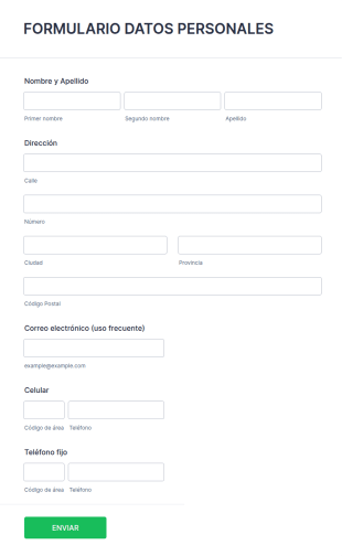 Formulario De Actualizacion De Datos Personales
