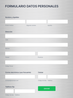 FORMULARIO DE ACTUALIZACION DE DATOS PERSONALES Form Template