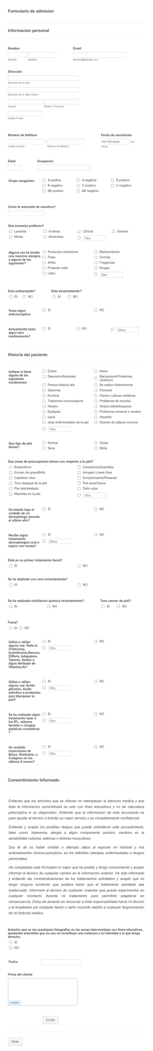 Formulario De Admision