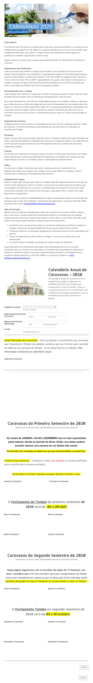 Formulário De Agendamento De Visitas