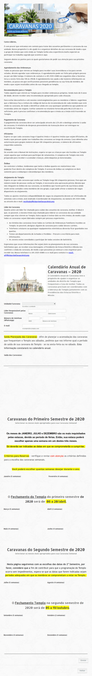 Formulário De Agendamento De Visitas