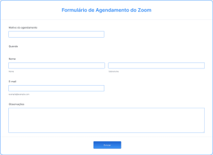 Formulário De Agendamento Do Zoom