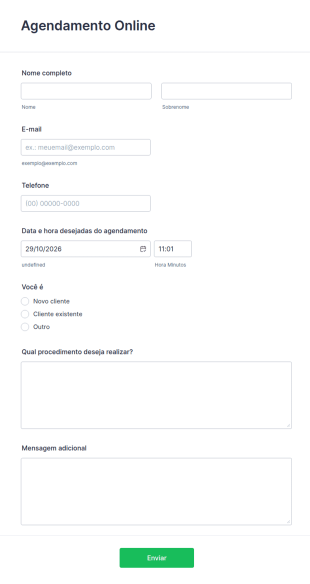 Formulário De Agendamento Online