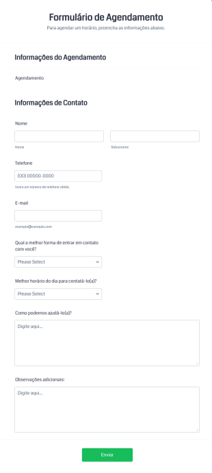 Formulário De Agendamento Para Escritórios Form Template
