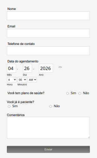 Formulário De Agendamento