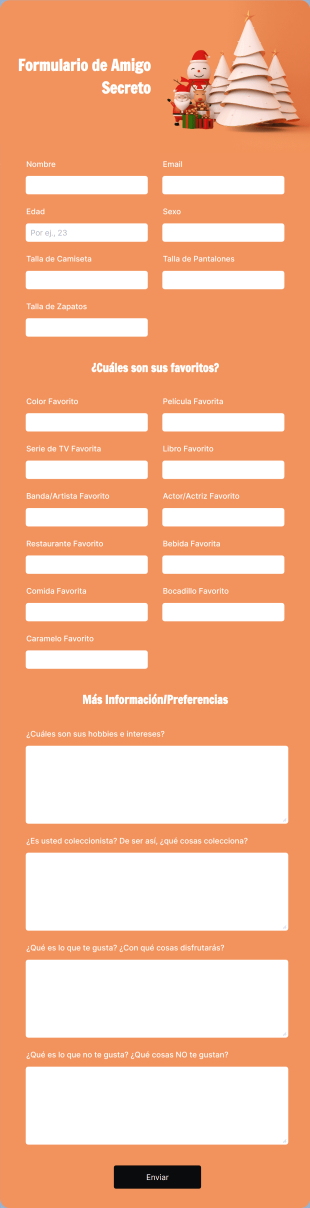 Formulario De Amigo Secreto Form Template