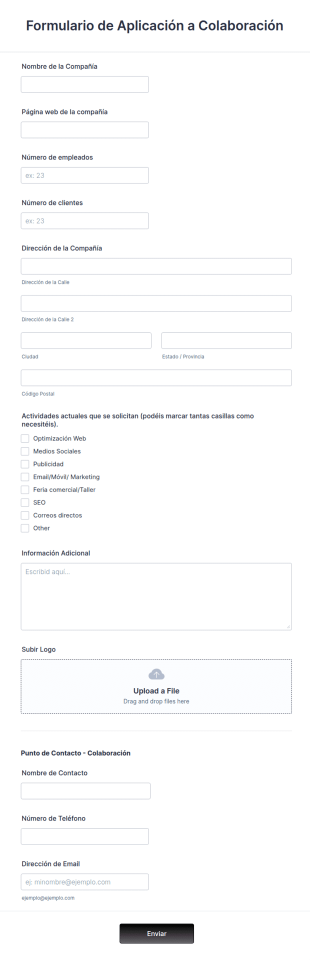 Formulario De Aplicación A Colaboración