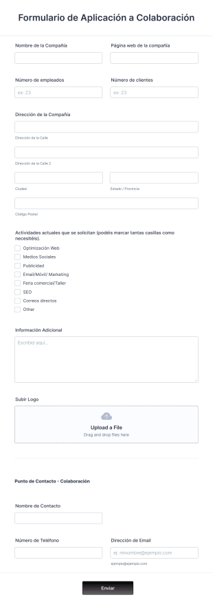 Formulario De Aplicación A Colaboración