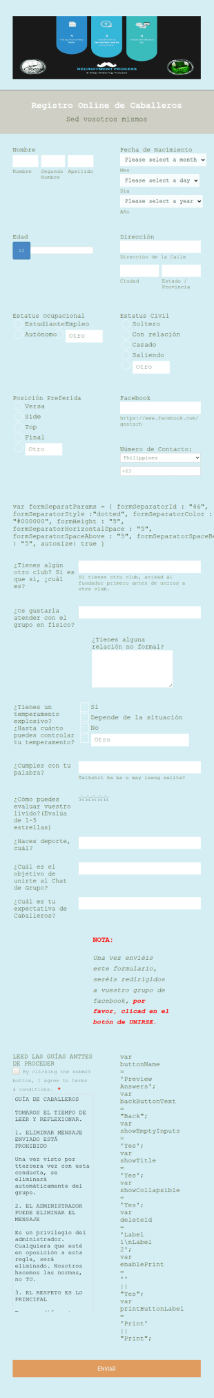 Formulario De Aplicación A Comunidad Online