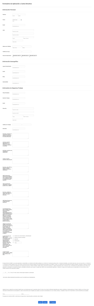 Formulario De Aplicación A Junta Directiva
