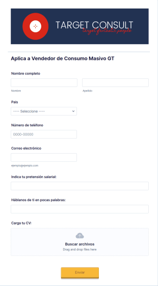 Formulario De Aplicación "Nombre De La Vacante"