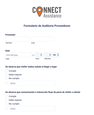 Formulario De Auditoría Proveedores